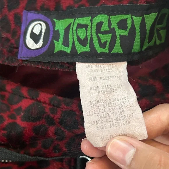 Dogpile Vintage Leopard Print Red Velvet Mini Skirt - Picture 5 of 7